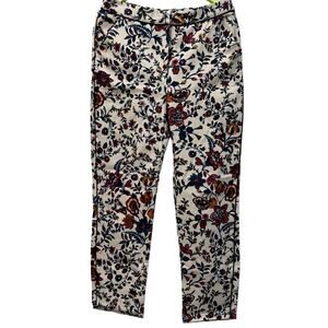 Topshop white floral cotton pants in size 6
